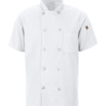 RED KAP® CHEF DESIGNS® SHORT SLEEVE CHEF COAT WITH OILBLOK + MIMIX™ - White - XL