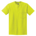 GILDAN® ULTRA COTTON® POCKETED T-SHIRT - Safety Green**^ - XL