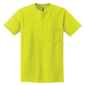 GILDAN® ULTRA COTTON® POCKETED T-SHIRT - Safety Green**^ - 2XL