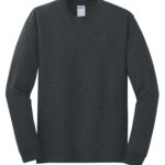 GILDAN® HEAVY COTTON™ LONG SLEEVE T-SHIRT - Dark Heather** - XL