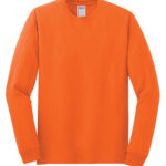 GILDAN® HEAVY COTTON™ LONG SLEEVE T-SHIRT - Safety Orange** - 3XL