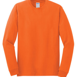 GILDAN® HEAVY COTTON™ LONG SLEEVE T-SHIRT - Safety Orange** - 2XL