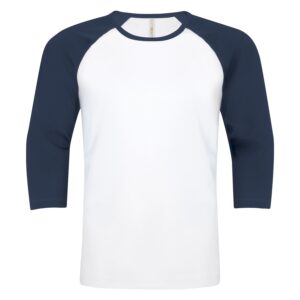 ATC™ EUROSPUN® RING SPUN BASEBALL TEE - White/True Navy - 2XL
