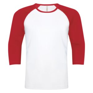 ATC™ EUROSPUN® RING SPUN BASEBALL TEE - White/True Red - 2XL