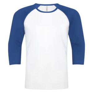 ATC™ EUROSPUN® RING SPUN BASEBALL TEE - White/True Royal - 2XL