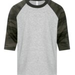 ATC™ EUROSPUN® RING SPUN BASEBALL YOUTH TEE - Athletic Grey*/Black Camo - S