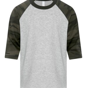 ATC™ EUROSPUN® RING SPUN BASEBALL YOUTH TEE - Athletic Grey*/Black Camo - L