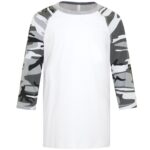 ATC™ EUROSPUN® RING SPUN BASEBALL YOUTH TEE - White/Grey Camo - S