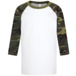 ATC™ EUROSPUN® RING SPUN BASEBALL YOUTH TEE - White/Camo - XS