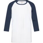 ATC™ EUROSPUN® RING SPUN BASEBALL YOUTH TEE - White/True Navy - XL