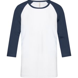 ATC™ EUROSPUN® RING SPUN BASEBALL YOUTH TEE - White/True Navy - L