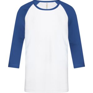 ATC™ EUROSPUN® RING SPUN BASEBALL YOUTH TEE - White/True Royal - L