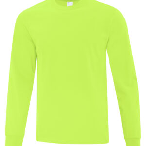 ATC™ EVERYDAY COTTON LONG SLEEVE TEE - Safety Green** - 2XL
