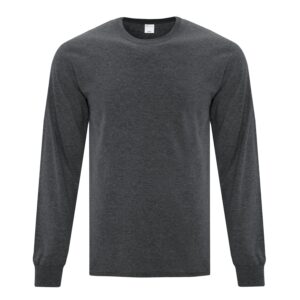 ATC™ EVERYDAY COTTON LONG SLEEVE TEE - Dark Heather Grey** - 2XL
