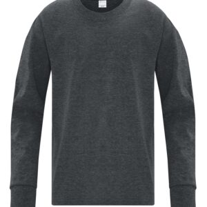 ATC™ EVERYDAY COTTON LONG SLEEVE YOUTH TEE - Dark Heather Grey** - L