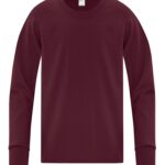 ATC™ EVERYDAY COTTON LONG SLEEVE YOUTH TEE - Maroon - XS