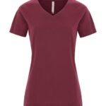 ATC™ EUROSPUN® RING SPUN V-NECK LADIES' TEE - Cardinal Heather*** - L