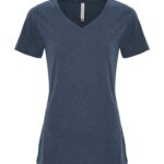 ATC™ EUROSPUN® RING SPUN V-NECK LADIES' TEE - Navy Heather*** - L