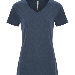 ATC™ EUROSPUN® RING SPUN V-NECK LADIES' TEE - Navy Heather*** - 2XL