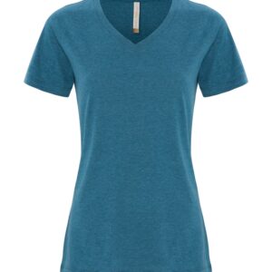 ATC™ EUROSPUN® RING SPUN V-NECK LADIES' TEE - Teal Heather*** - 2XL
