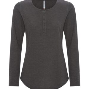 ATC™ ESACTIVE® VINTAGE THERMAL LONG SLEEVE LADIES' HENLEY - Charcoal Heather - 2XL