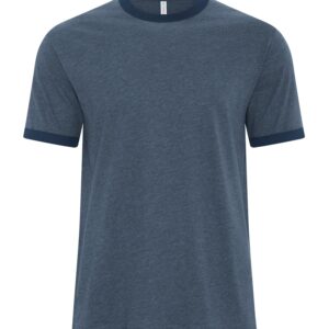 ATC™ EUROSPUN® RINGER TEE - Navy Heather*/True Navy - 2XL