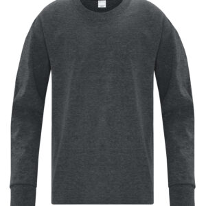 ATC™ EVERYDAY SIDE SEAM LONG SLEEVE YOUTH TEE - Dark Grey Heather** - L