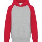 ATC™ EVERYDAY FLEECE TWO TONE YOUTH HOODIE - Athletic Heather/Red - M