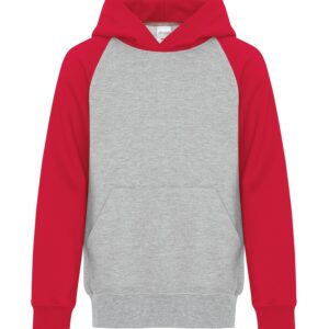 ATC™ EVERYDAY FLEECE TWO TONE YOUTH HOODIE - Athletic Heather/Red - L