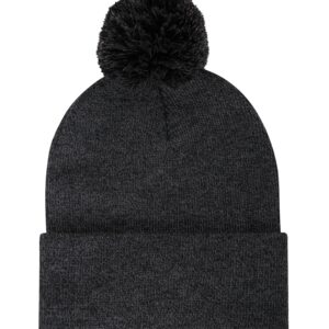 ATC™ EVERYDAY POM POM CUFF TOQUE - Black Heather* - OSFA