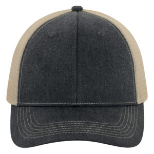 ATC™ PIGMENT DYED TRUCKER CAP - Black/Crème - OSFA