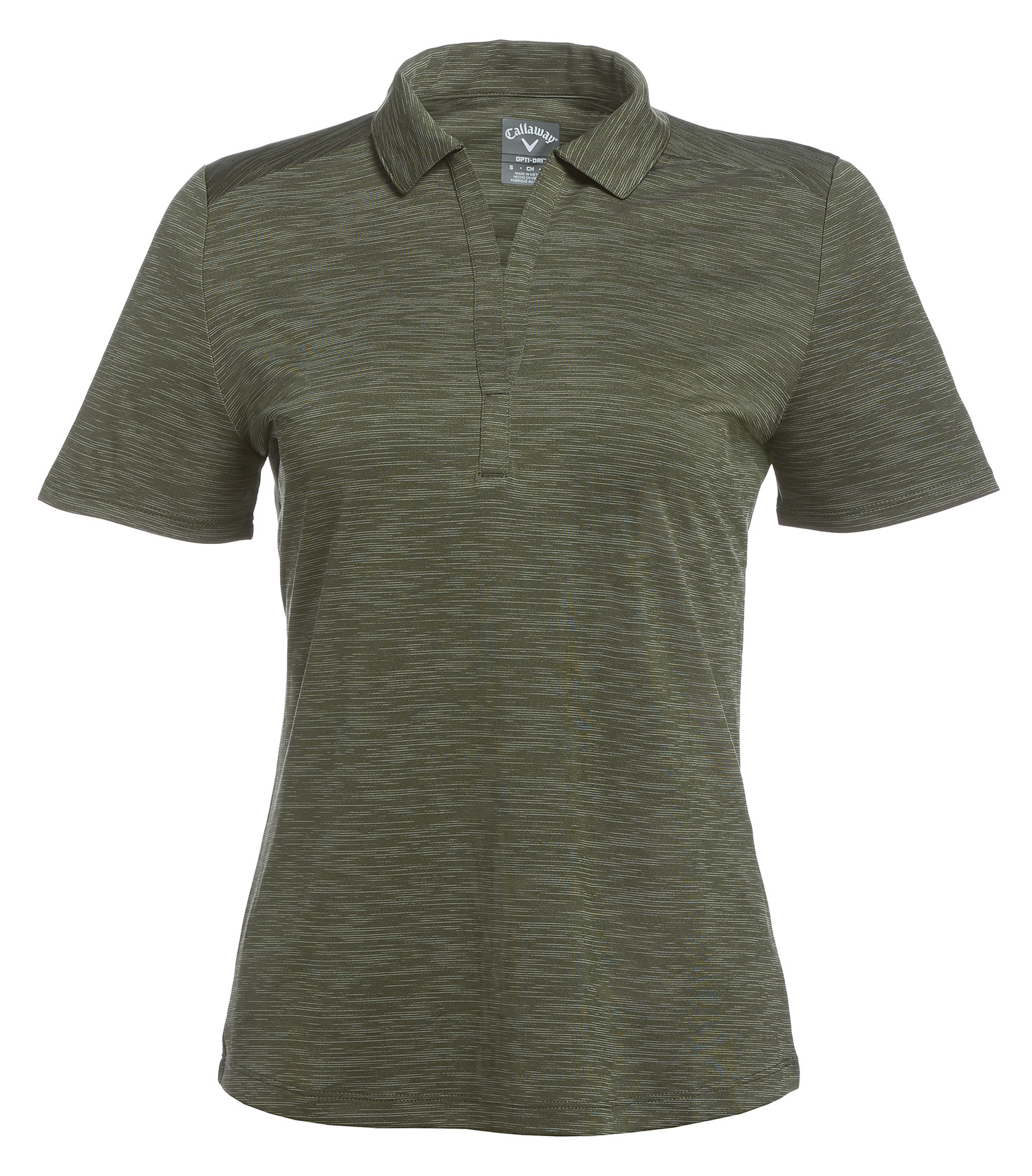 CALLAWAY BROKEN STRIPE TEXTURE LADIES' POLO - Hedge Green - L