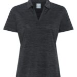 CALLAWAY BROKEN STRIPE TEXTURE LADIES' POLO - Black - 2XL