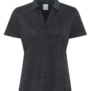 CALLAWAY BROKEN STRIPE TEXTURE LADIES' POLO - Black - 2XL