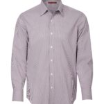 COAL HARBOUR® MINI STRIPE STRETCH WOVEN SHIRT - Aubergine Purple - XL