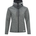 DRYFRAME® DRY TECH WATER RESISTANT FLEECE FULL ZIP HOODED LADIES' JACKET - Asphalt Heather - S