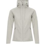 DRYFRAME® DRY TECH WATER RESISTANT FLEECE FULL ZIP HOODED LADIES' JACKET - Glacier Heather - S