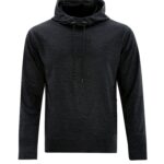 DRYFRAME® DRY TECH WATER RESISTANT FLEECE PULLOVER HOODIE - Black Heather - 4XL