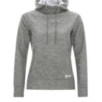 DRYFRAME® DRY TECH WATER RESISTANT FLEECE LADIES' PULLOVER HOODIE - Asphalt Heather - M