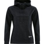 DRYFRAME® DRY TECH WATER RESISTANT FLEECE LADIES' PULLOVER HOODIE - Black Heather - S