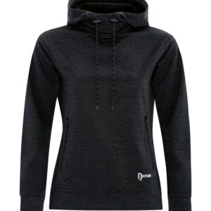 DRYFRAME® DRY TECH WATER RESISTANT FLEECE LADIES' PULLOVER HOODIE - Black Heather - 2XL