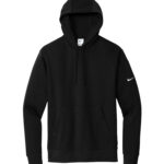 NIKE CLUB FLEECE SLEEVE SWOOSH PULLOVER HOODIE - Black - L