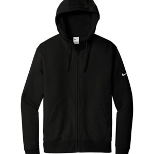 NIKE CLUB FLEECE SLEEVE SWOOSH FULL ZIP HOODIE - Black - 2XL