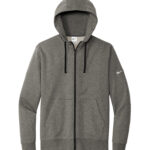 NIKE CLUB FLEECE SLEEVE SWOOSH FULL ZIP HOODIE - Charcoal Heather - XS