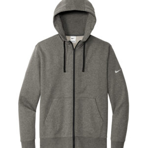 NIKE CLUB FLEECE SLEEVE SWOOSH FULL ZIP HOODIE - Charcoal Heather - 2XL