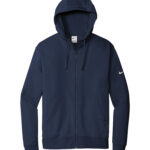 NIKE CLUB FLEECE SLEEVE SWOOSH FULL ZIP HOODIE - Midnight Navy - 3XL