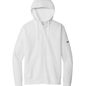 NIKE CLUB FLEECE SLEEVE SWOOSH FULL ZIP HOODIE - White - 2XL
