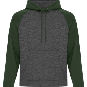 ATC™ DYNAMIC HEATHER FLEECE TWO TONE HOODIE - Charcoal Dynamic/Forest Green - 2XL