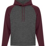 ATC™ DYNAMIC HEATHER FLEECE TWO TONE HOODIE - Charcoal Dynamic/Maroon - 2XL