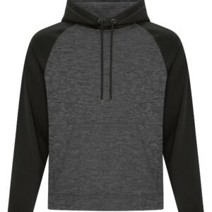 ATC™ DYNAMIC HEATHER FLEECE TWO TONE HOODIE - Charcoal Dynamic/Black - 2XL